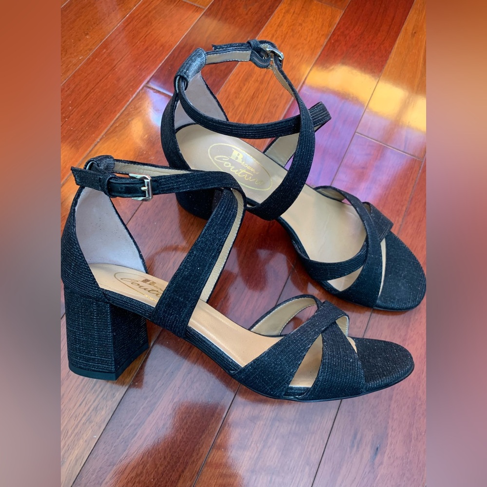 Browns Couture Black shine Strappy Heels